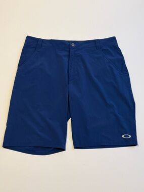 Oakley Golf Shorts Mens 38 Blue Stretch Performance Flat Front